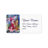 SANTA CLAUS SPEELT HARP IN MOONLIGHT kerst Etiket (Voorkant)