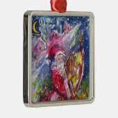 SANTA CLAUS SPEELT HARP IN MOONLIGHT kerst Metalen Ornament (Rechts)