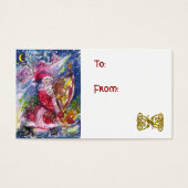 SANTA CLAUS SPEELT HARP IN MOONLIGHT kerst Visitekaartjes (Voorkant)