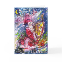 SANTA CLAUS SPEELT HARP Kerstnacht Muziek af