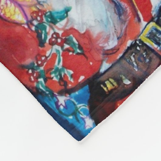 SANTA CLAUS SPEELT VIOLIN-kerstfeest Fleece Deken (Hoek)