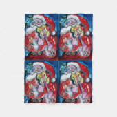SANTA CLAUS SPEELT VIOLIN-kerstfeest Fleece Deken (Voorkant)