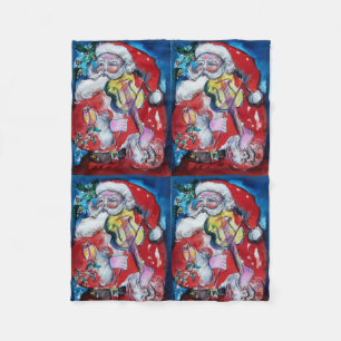 SANTA CLAUS SPEELT VIOLIN-kerstfeest Fleece Deken