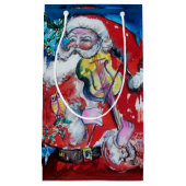 SANTA CLAUS SPEELT VIOLIN-kerstfeest Klein Cadeauzakje (Voorkant)