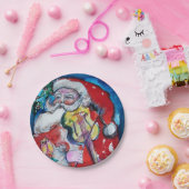 SANTA CLAUS SPEELT VIOLIN-kerstfeest Papieren Bordje (Feest)