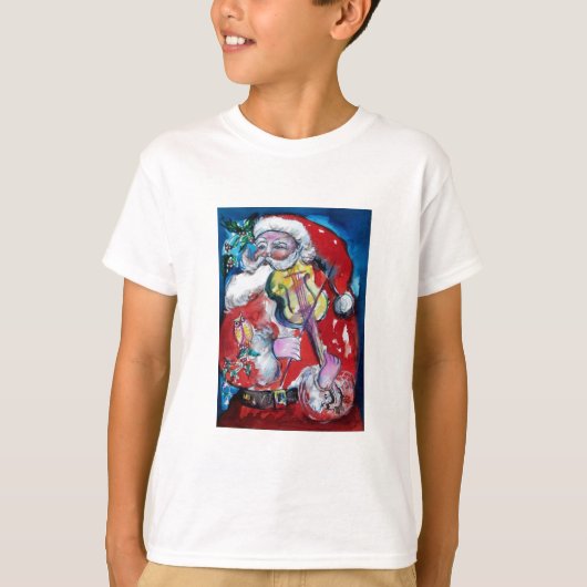 SANTA CLAUS SPEELT VIOLIN-kerstfeest T-shirt (Voorkant)