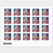 SANTA CLAUS SPEELT VIOLIN-kerstfeest Vierkante Sticker (Vel)