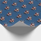 Santa Claus-speltennis Cadeaupapier (Hoek)