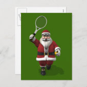 Santa Claus-speltennis Feestdagenkaart (Voorkant / Achterkant)