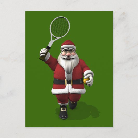Santa Claus-speltennis Feestdagenkaart (Voorkant)
