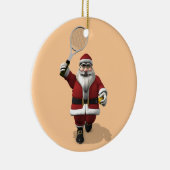 Santa Claus-speltennis Keramisch Ornament (Rechts)