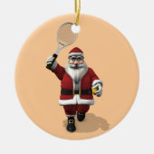Santa Claus-speltennis Keramisch Ornament (Voorkant)