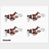 Santa Claus-speltennis Rechthoekige Sticker (Vel)