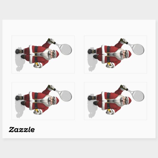 Santa Claus-speltennis Rechthoekige Sticker (Vel)