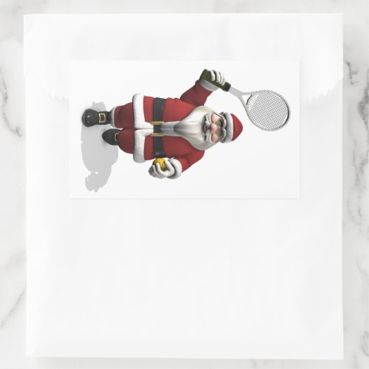 Santa Claus-speltennis Rechthoekige Sticker (Tas)