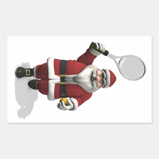 Santa Claus-speltennis Rechthoekige Sticker (Voorkant)