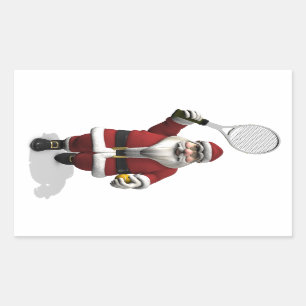 Santa Claus-speltennis Rechthoekige Sticker