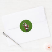 Santa Claus-speltennis Ronde Sticker (Envelop)