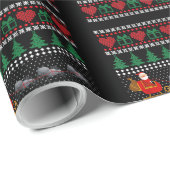 Santa Claus Spider Reindeer Funny UGLY Kerstmis Cadeaupapier (Rol Hoek)