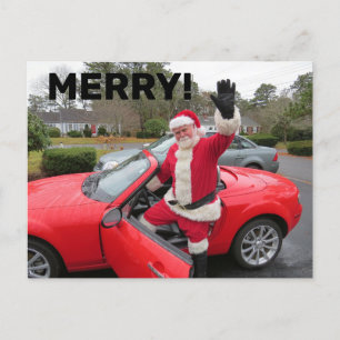 SANTA CLAUS SPORTSCAR CHRISTMAS Briefkaarten