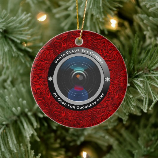 Santa Claus Spy Camera Keramisch Ornament (Boom)
