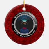Santa Claus Spy Camera Keramisch Ornament (Achterkant)