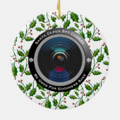 Santa Claus Spy Camera Keramisch Ornament (Achterkant)