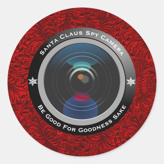 Santa Claus Spy Camera Ronde Sticker (Voorkant)