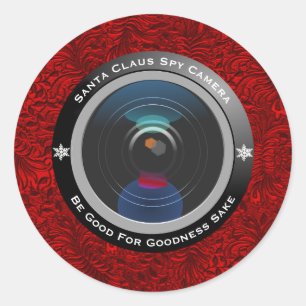 Santa Claus Spy Camera Ronde Sticker