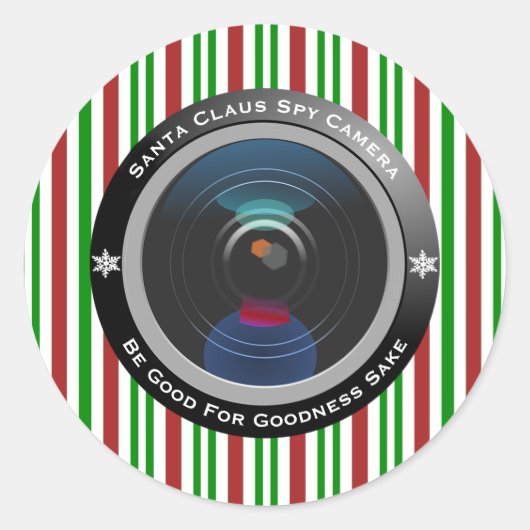 Santa Claus Spy Camera Ronde Sticker (Voorkant)