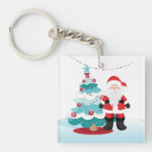 Santa Claus Square Sleutelhanger (voorkant)