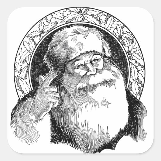 Santa Claus SQUARE STICKER (Voorkant)