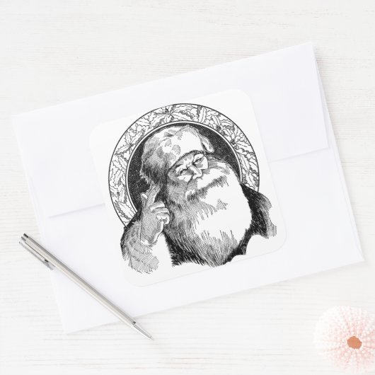 Santa Claus SQUARE STICKER (Envelop)