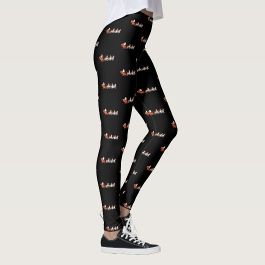 Santa Claus St Bernard Dog Reindekerst Leggings (Rechts)