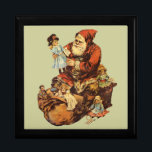 Santa Claus St. Nickn Art Print Cadeaudoosje<br><div class="desc">Deze Vintage Jolly St. Nick komt uit de jaren 1800. De kerstman zit in een rode jas,  een witte baard,  en laat zijn nieuwe speelgoed zien dat aan de kerstkinderen zal worden gegeven.</div>