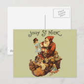 Santa Claus St. Nickn Art Print Feestdagenkaart (Voorkant / Achterkant)