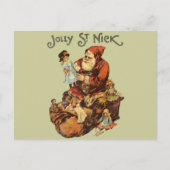 Santa Claus St. Nickn Art Print Feestdagenkaart (Voorkant)