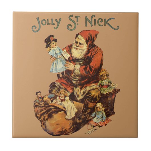 Santa Claus St. Nickn Art Print Tegeltje (Voorkant)