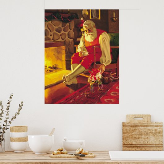 Santa Claus-St. Nikolaus Poster (Keuken)