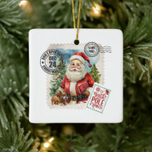  Santa Claus Stamp Keramisch Ornament