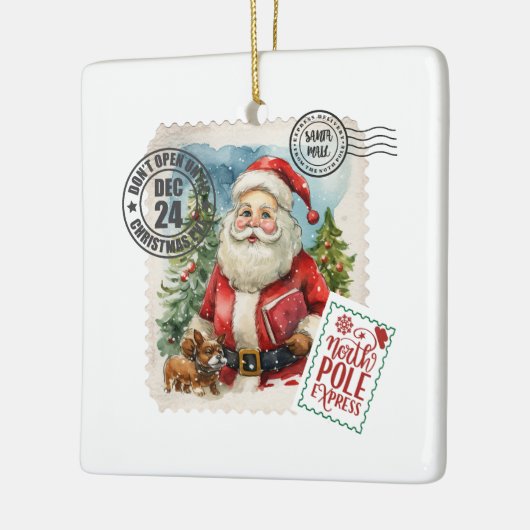  Santa Claus Stamp Keramisch Ornament (Links)