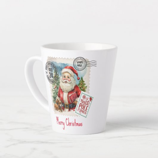 Santa Claus Stamp Latte Mok (Linkerhoek)