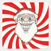 Santa Claus Starburst Screwball Graphics Vierkante Sticker (Voorkant)