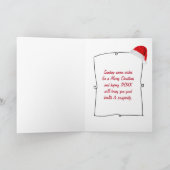 Santa Claus Starfish in Sand Feestdagen Kaart (Binnen)