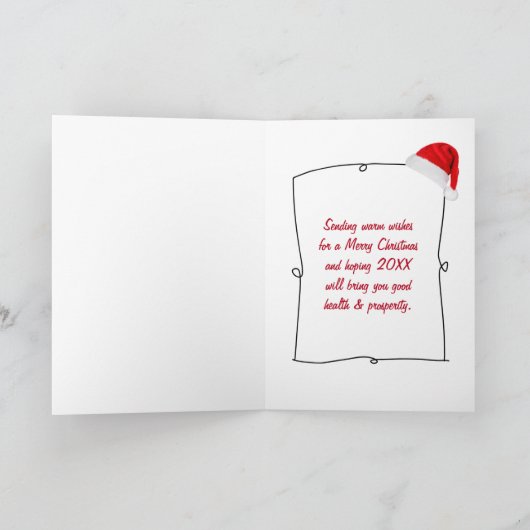 Santa Claus Starfish in Sand Feestdagen Kaart (Binnen)