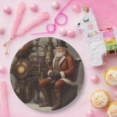 Santa Claus Steampunk Kerstontwerp Papieren Bordje (Feest)