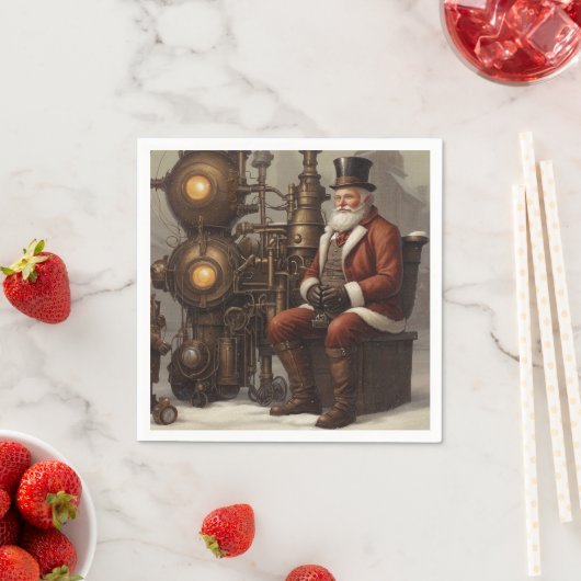 Santa Claus Steampunk Kerstontwerp Servet (Insitu)