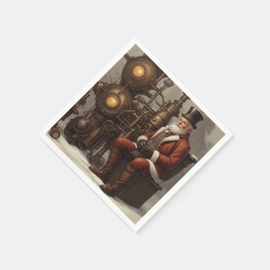 Santa Claus Steampunk Kerstontwerp Servet (Hoek)