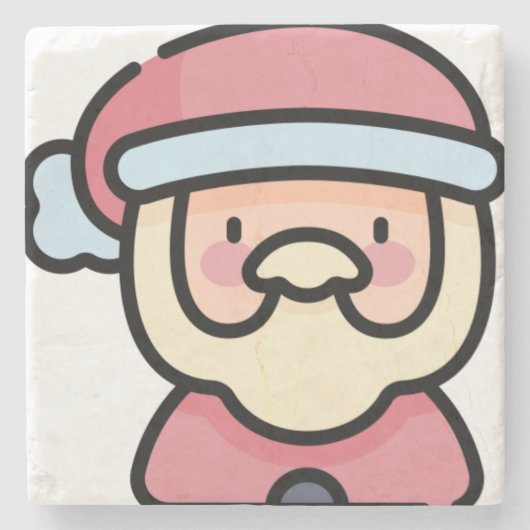 santa claus stenen onderzetter (Voorkant)