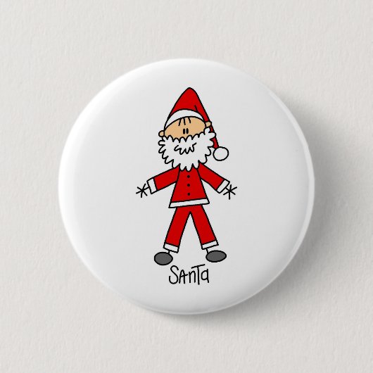 Santa Claus Stick Figuur Button (Voorkant)